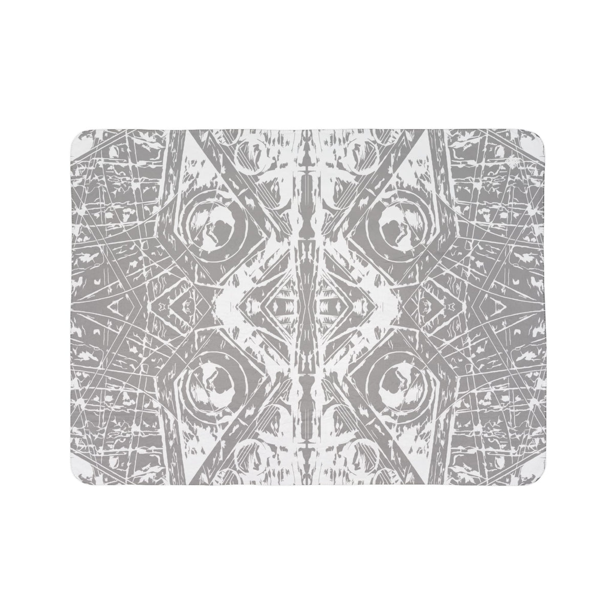 Love (White, Mirror, Gray Background) Fleece Sherpa Blanket