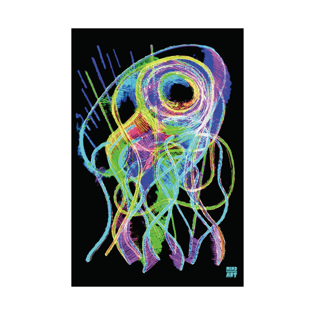 Jelly Jam (Neon, Black Background) Matte Poster