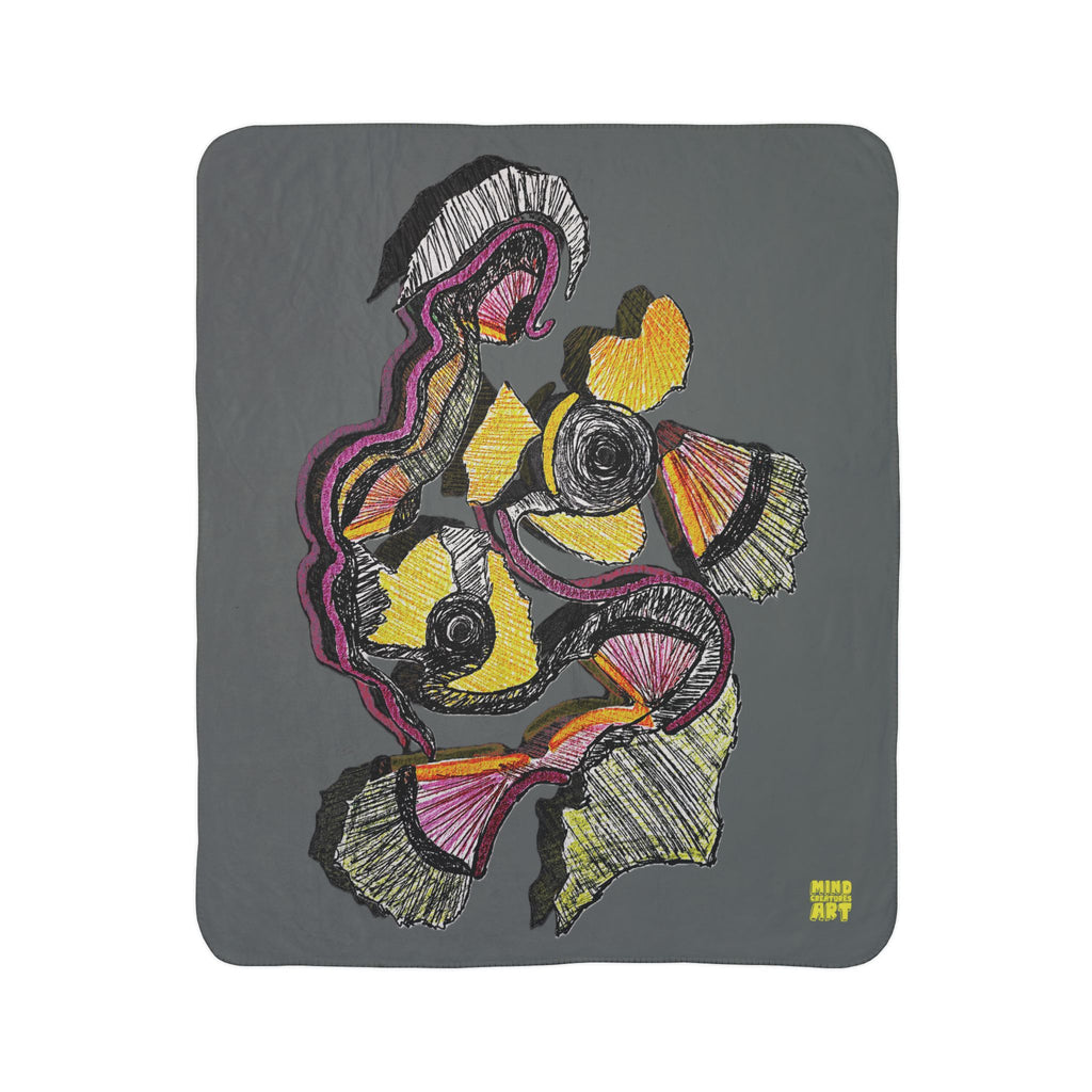 Crimson Teacher (Dark Gray Background) Fleece Sherpa Blanket