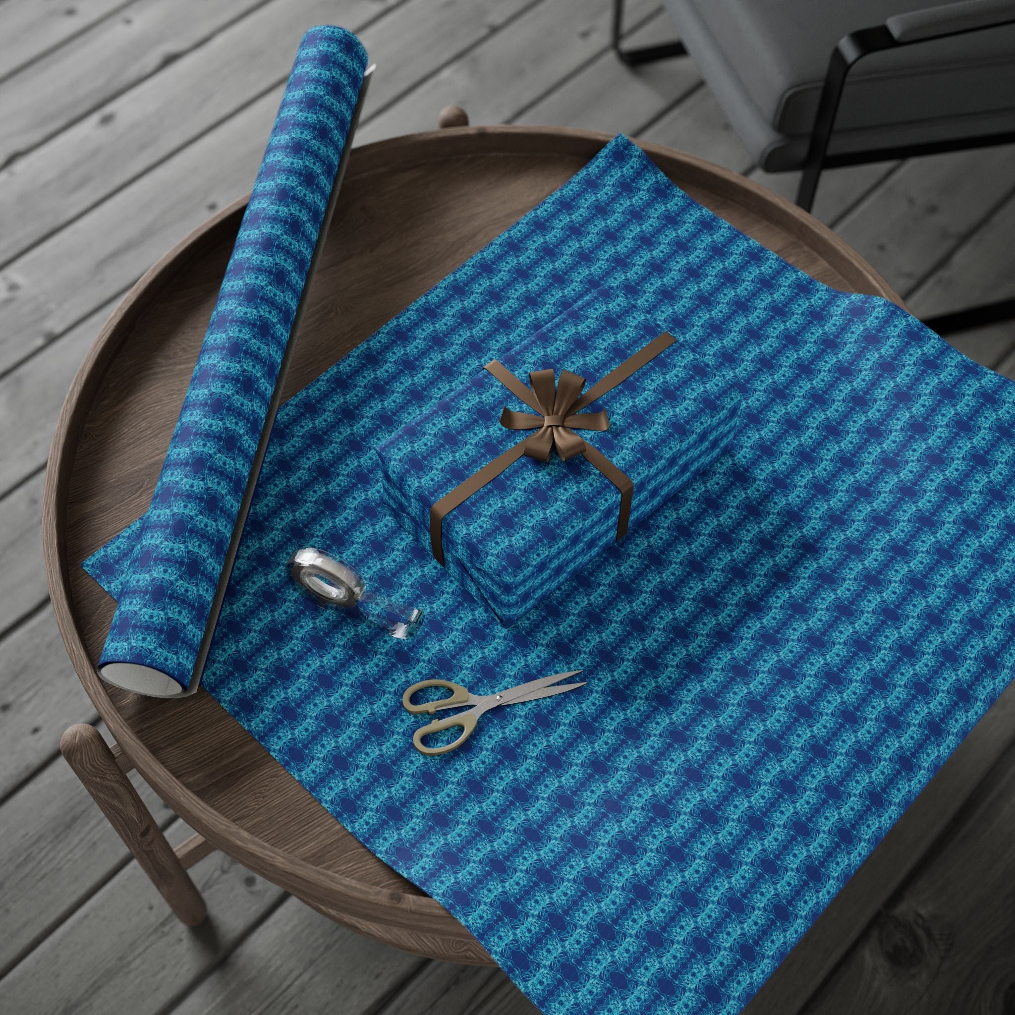 Link (Teal, Dark Blue Background) Heavy Wrapping Paper