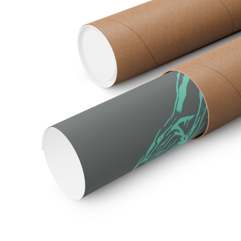 Curiosity (Teal, Dark Gray Background) Matte Poster