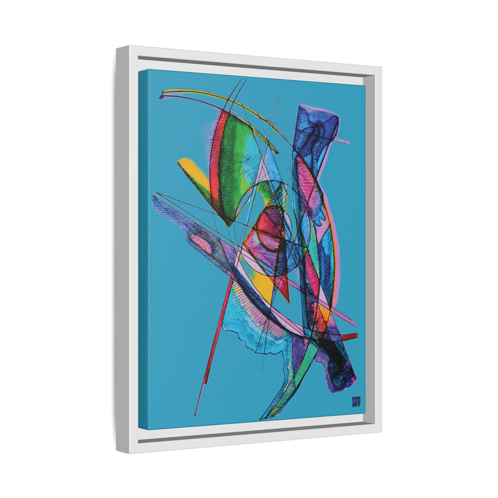 Watching (Turquoise Background) Matte Canvas, Framed