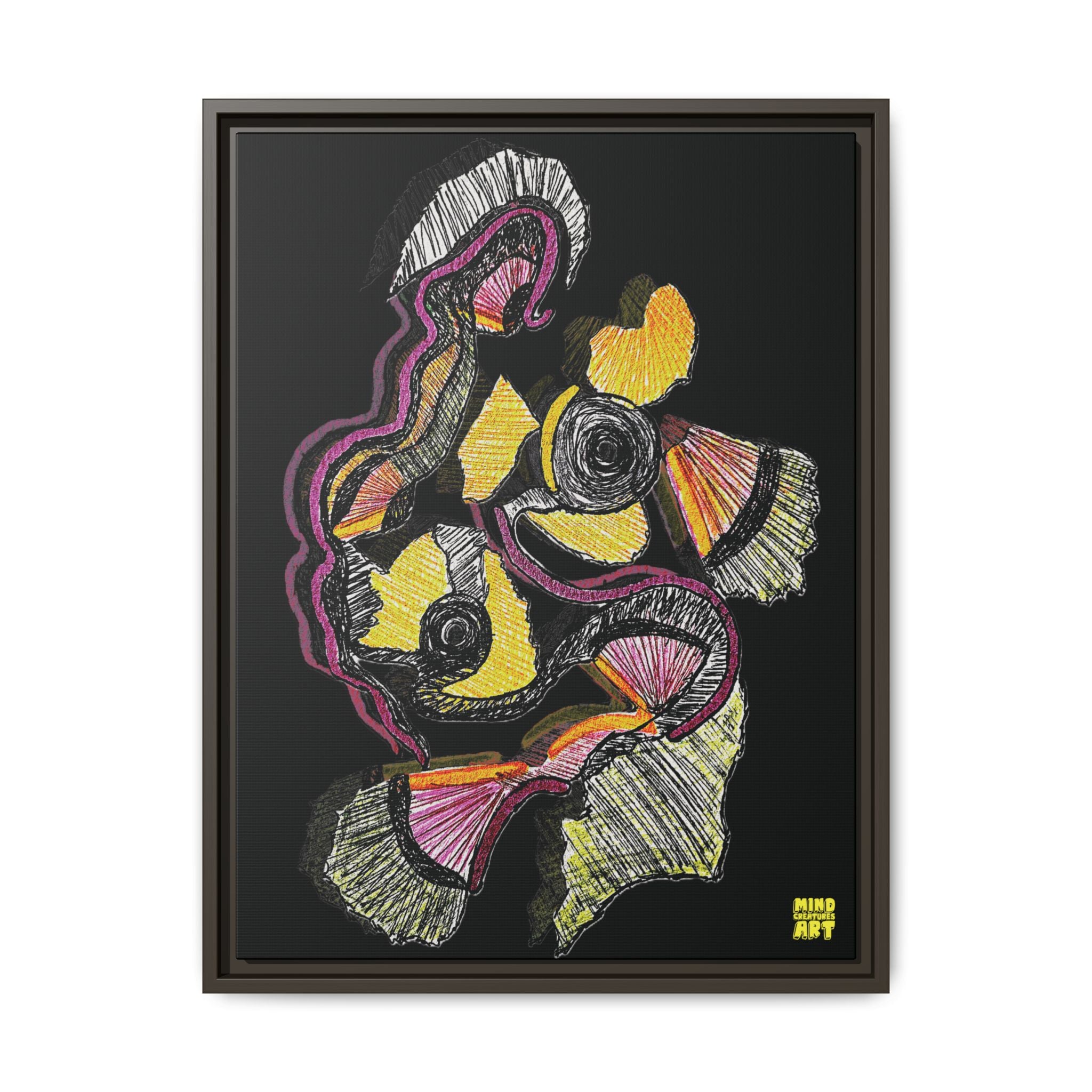 Crimson Teacher (Black Background) Matte Canvas, Framed