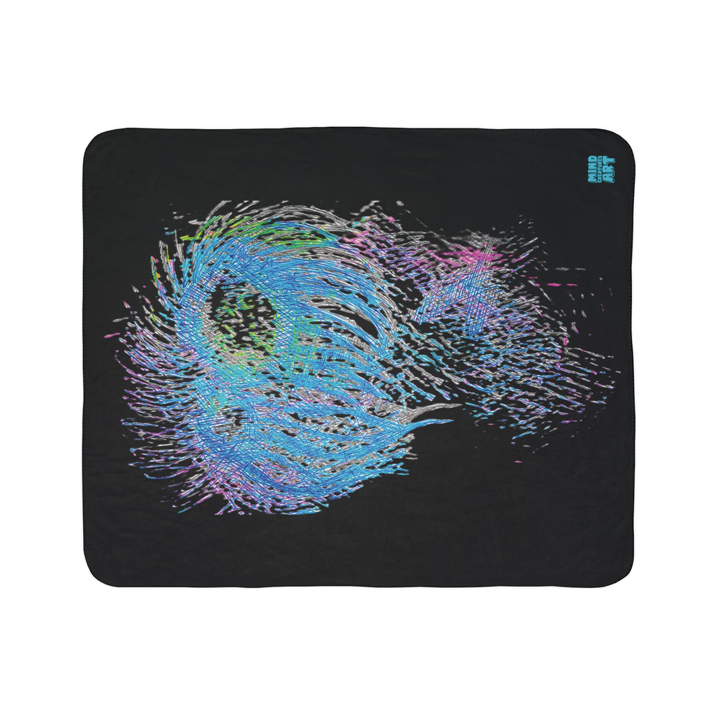 Party Monster (Black Background) Fleece Sherpa Blanket