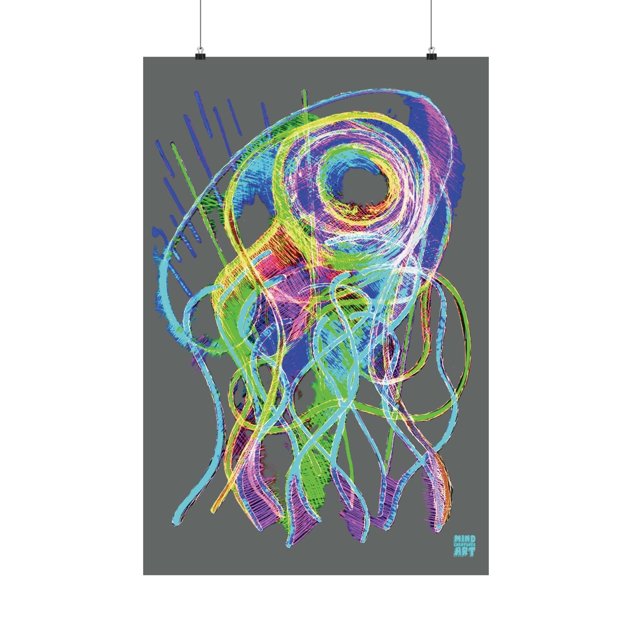 Jelly Jam (Neon, Dark Gray Background) Matte Poster