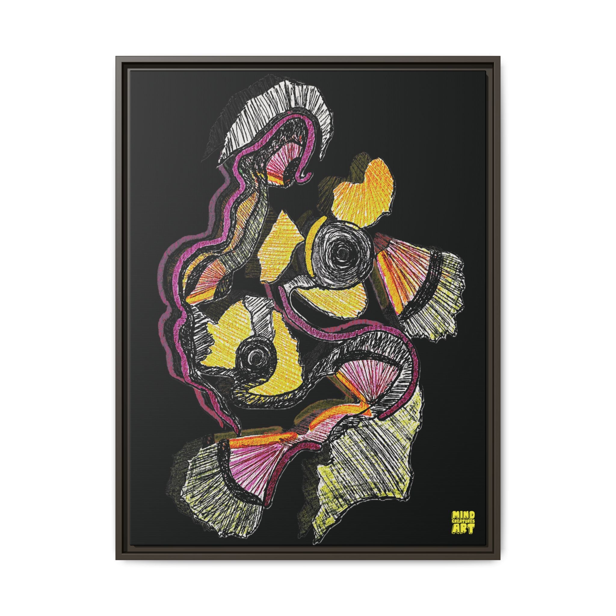 Crimson Teacher (Black Background) Matte Canvas, Framed