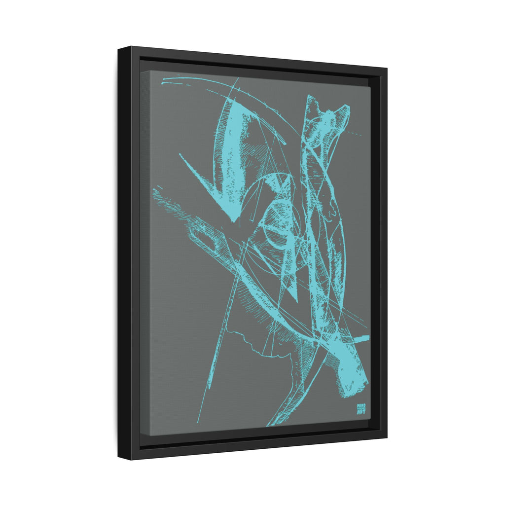 Watching (Aqua, Dark Gray Background) Matte Canvas, Framed