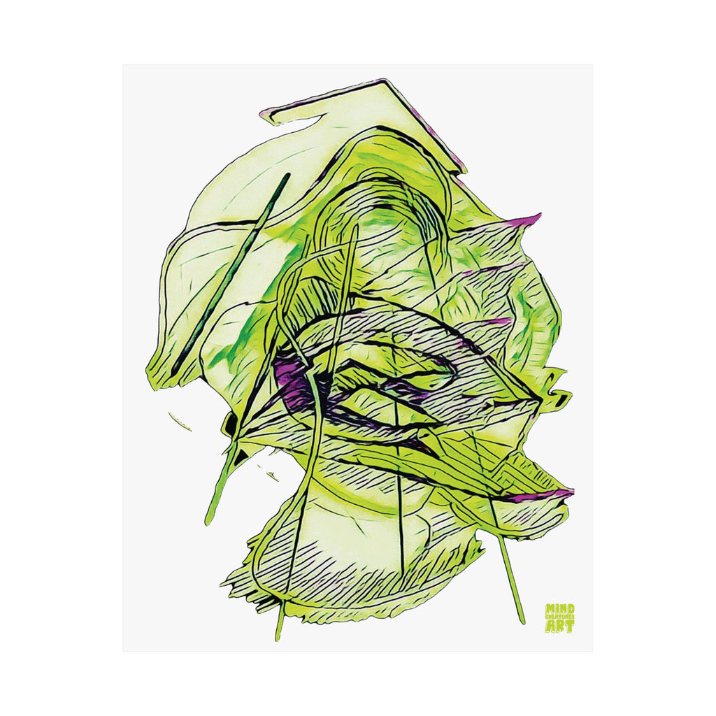 Dive Reflex (Lime, White Background) Matte Poster
