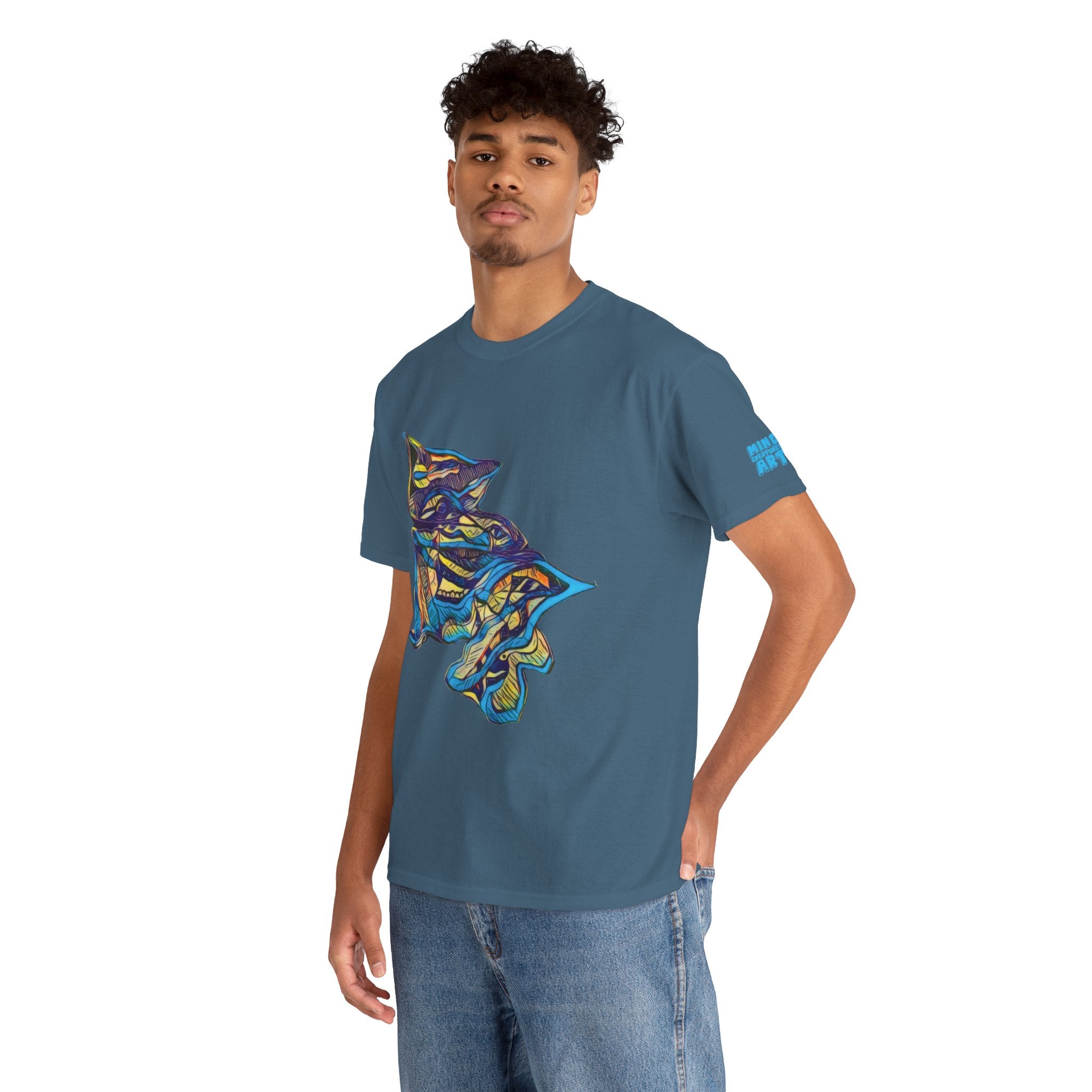 Cheshire (Blue & Yellow) Unisex Heavy Cotton Tee