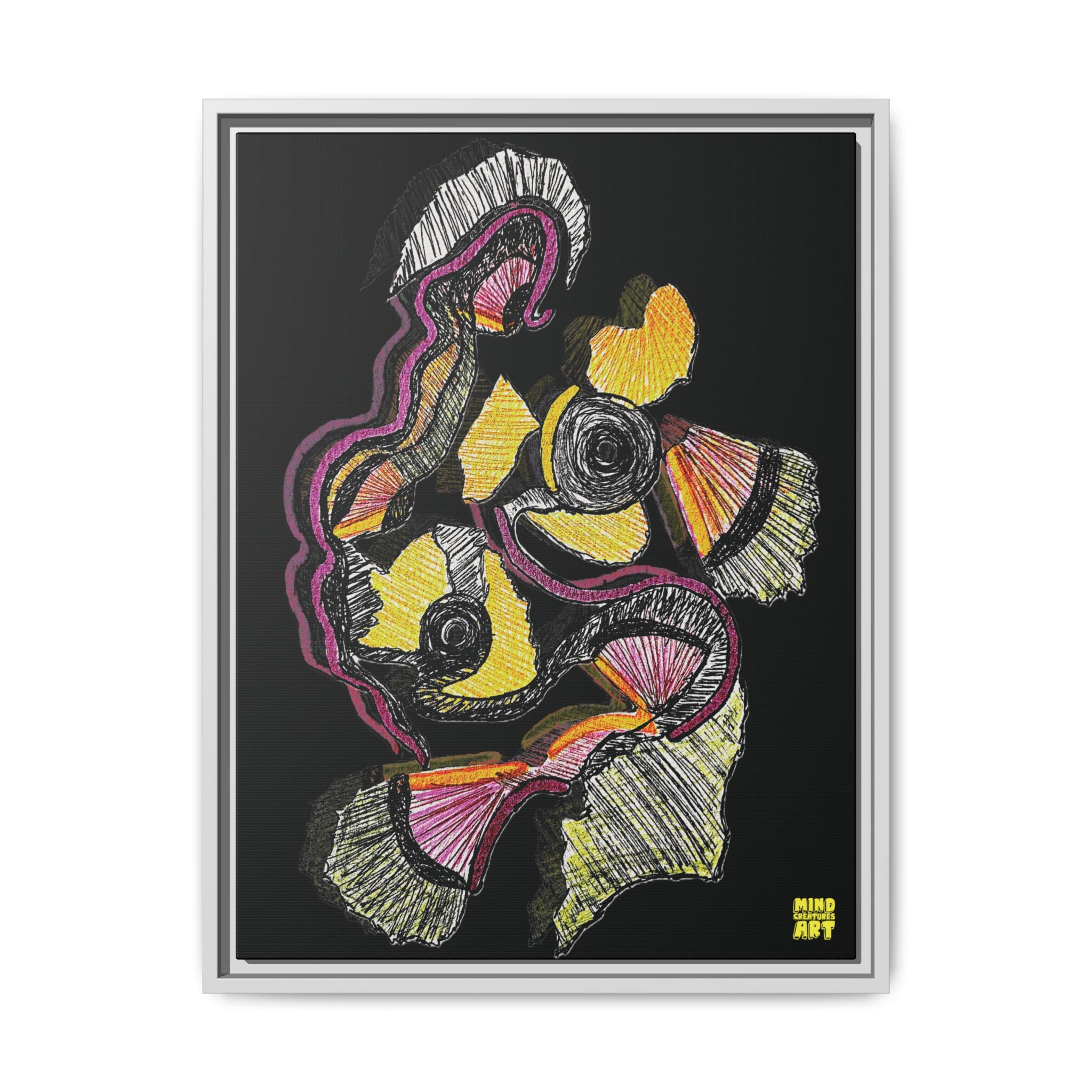 Crimson Teacher (Black Background) Matte Canvas, Framed