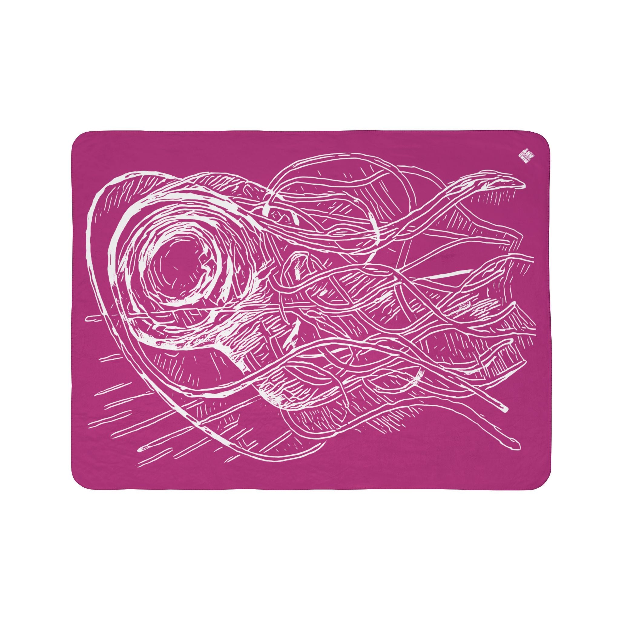 Jelly Jam (White, Pink Background) Fleece Sherpa Blanket