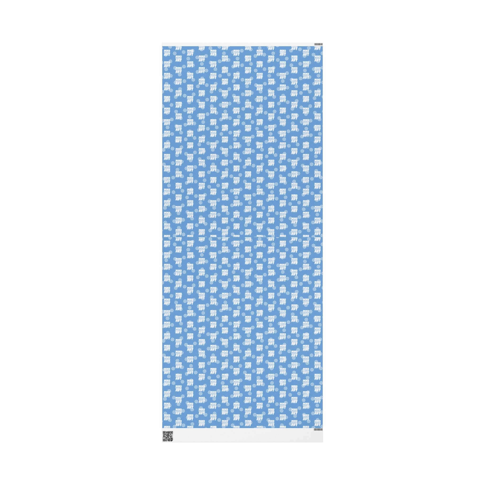 MCA Logo & Snowflake (White, Light Blue Background) Heavy Wrapping Paper