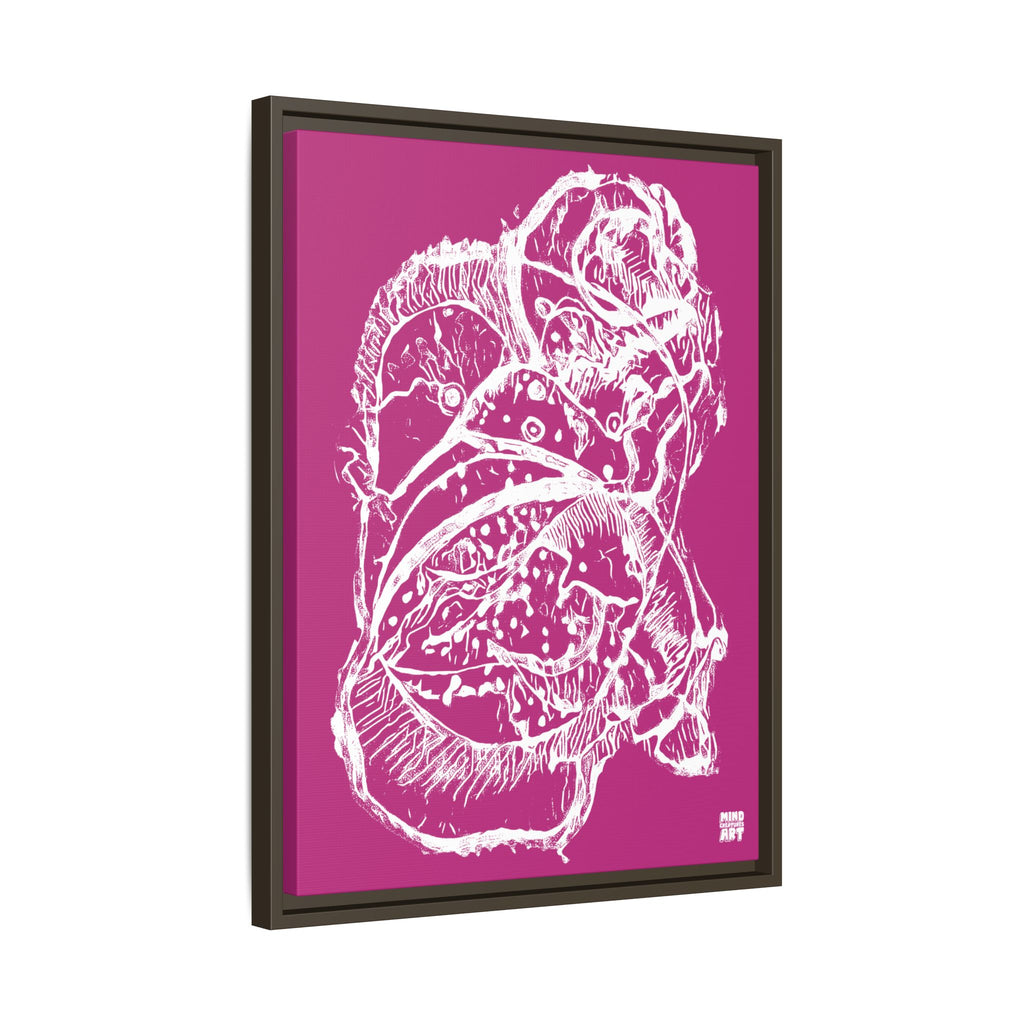 Exploration (White, Pink Background) Matte Canvas, Framed