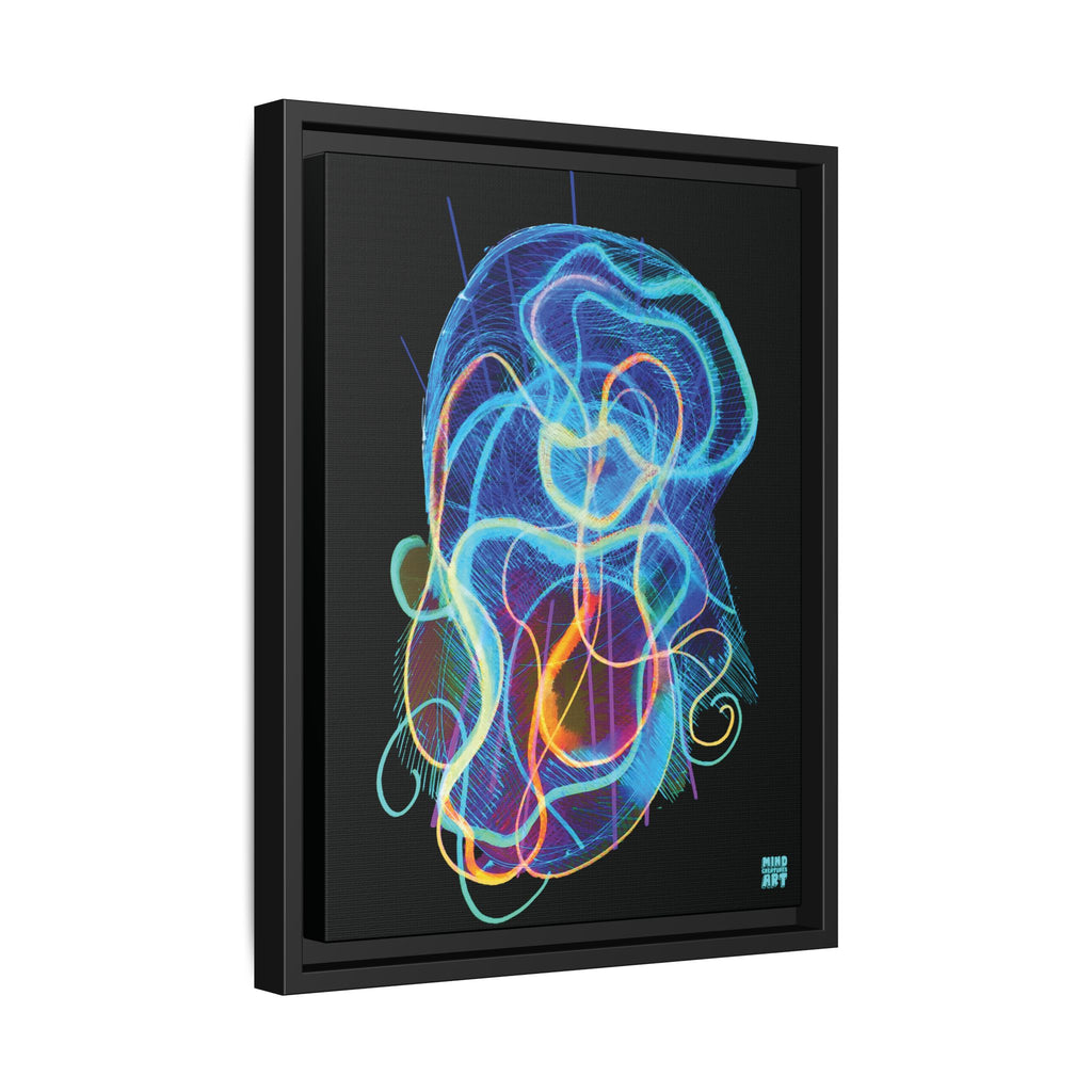 Davy Jones (Electric Blue, Black Background) Matte Canvas, Framed