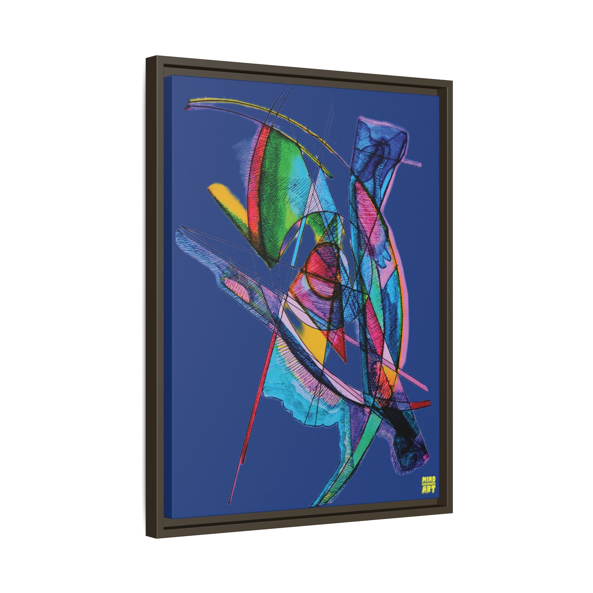 Watching (Dark Blue Background) Matte Canvas, Framed