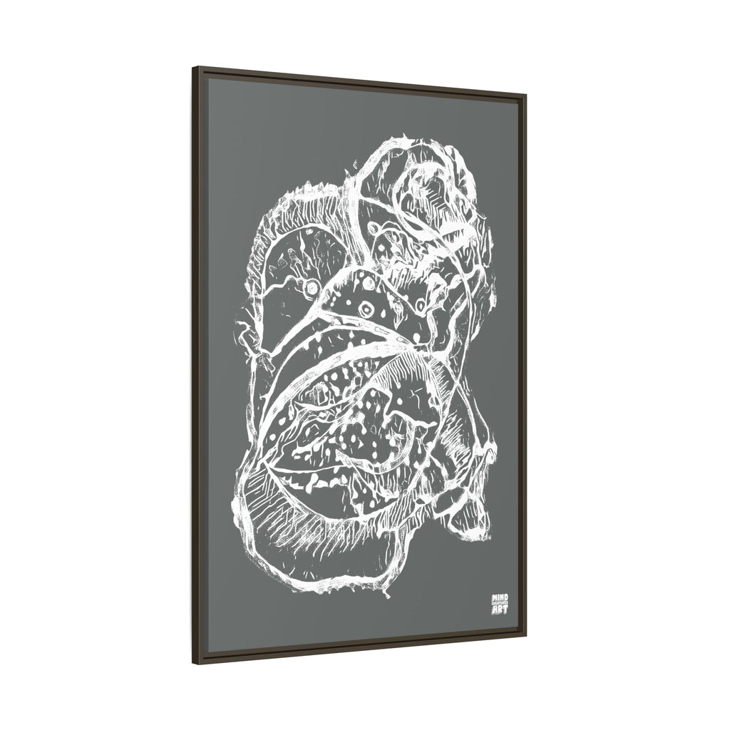 Exploration (White, Dark Gray Background) Matte Canvas, Framed