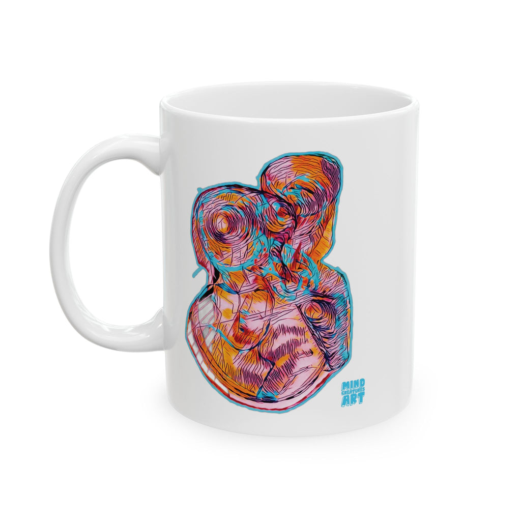 Curiosity (Pink) White Ceramic Mug, (11oz, 15oz)