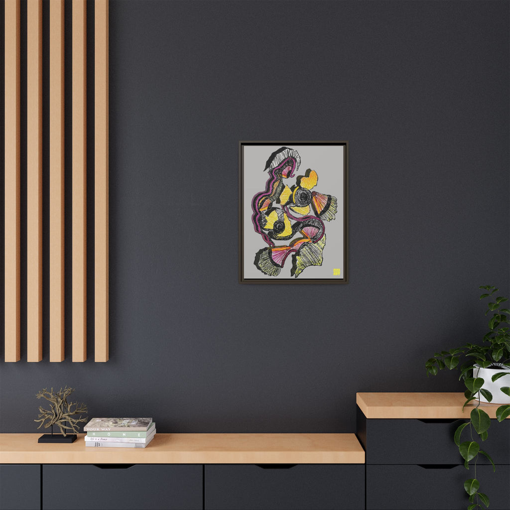 Crimson Teacher (Light Gray Background) Matte Canvas, Framed