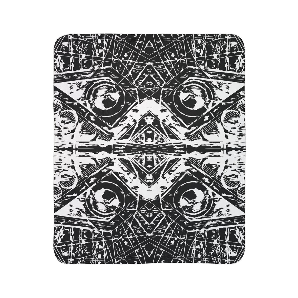 Love (White, Mirror, Black Background) Fleece Sherpa Blanket