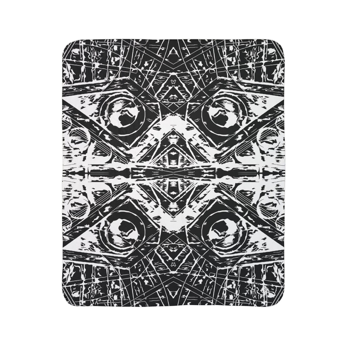 Love (White, Mirror, Black Background) Fleece Sherpa Blanket