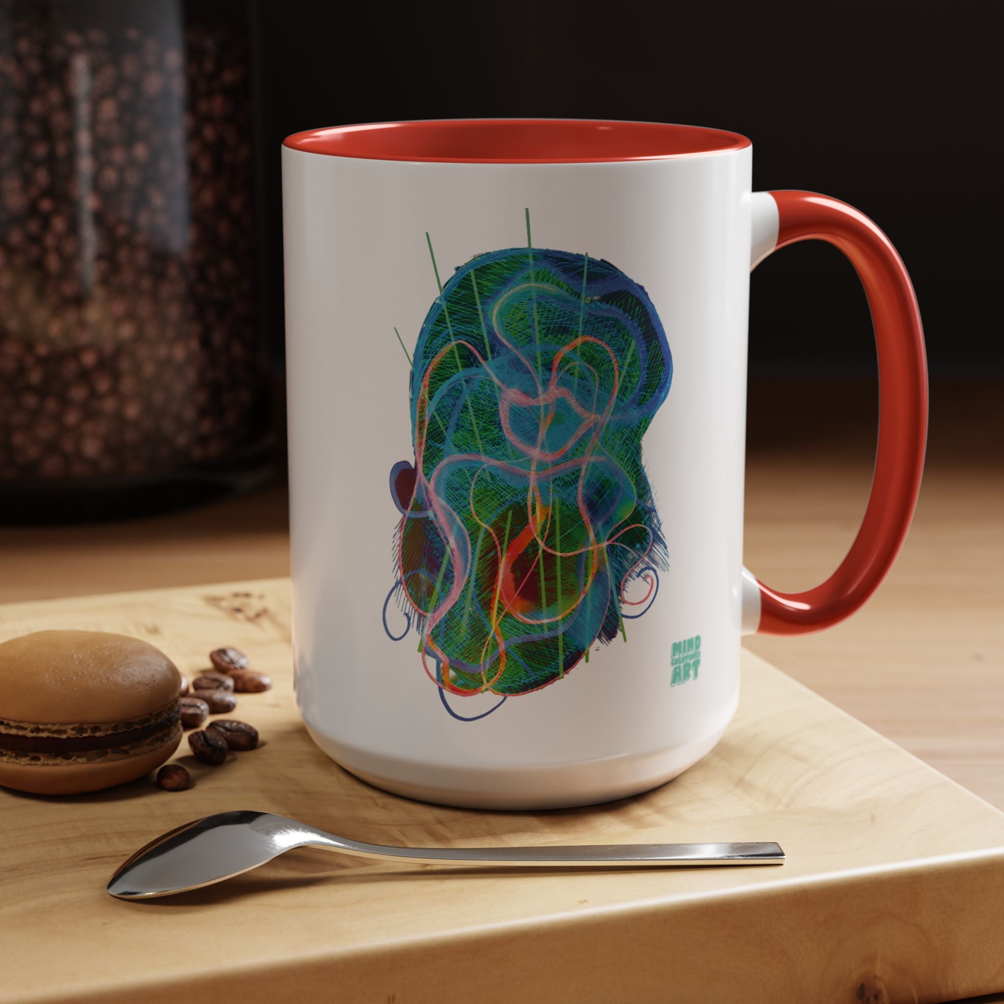 Davy Jones (Electric Blue & Green) Accent Coffee Mug (11oz, 15oz)