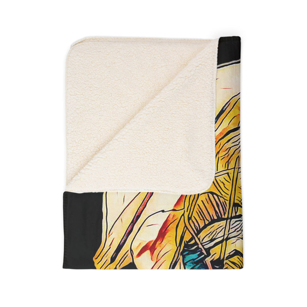 Dive Reflex (Gold, Black Background) Fleece Sherpa Blanket