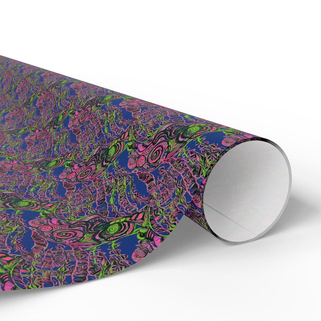 Vessel (Neon, Blue Background) Heavy Wrapping Paper