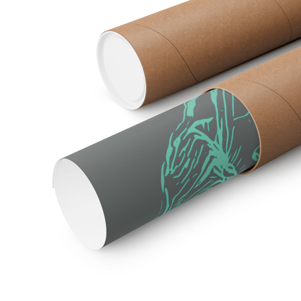 Curiosity (Teal, Dark Gray Background) Matte Poster