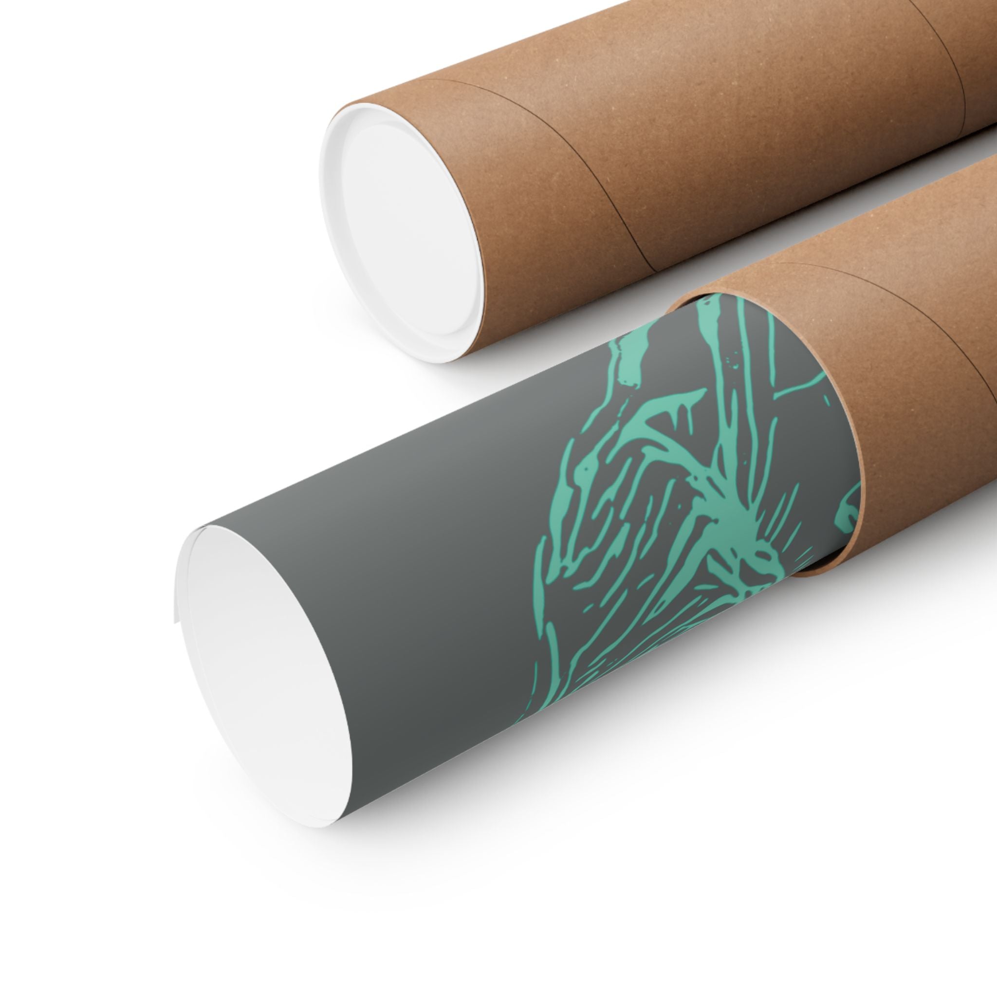 Curiosity (Teal, Dark Gray Background) Matte Poster