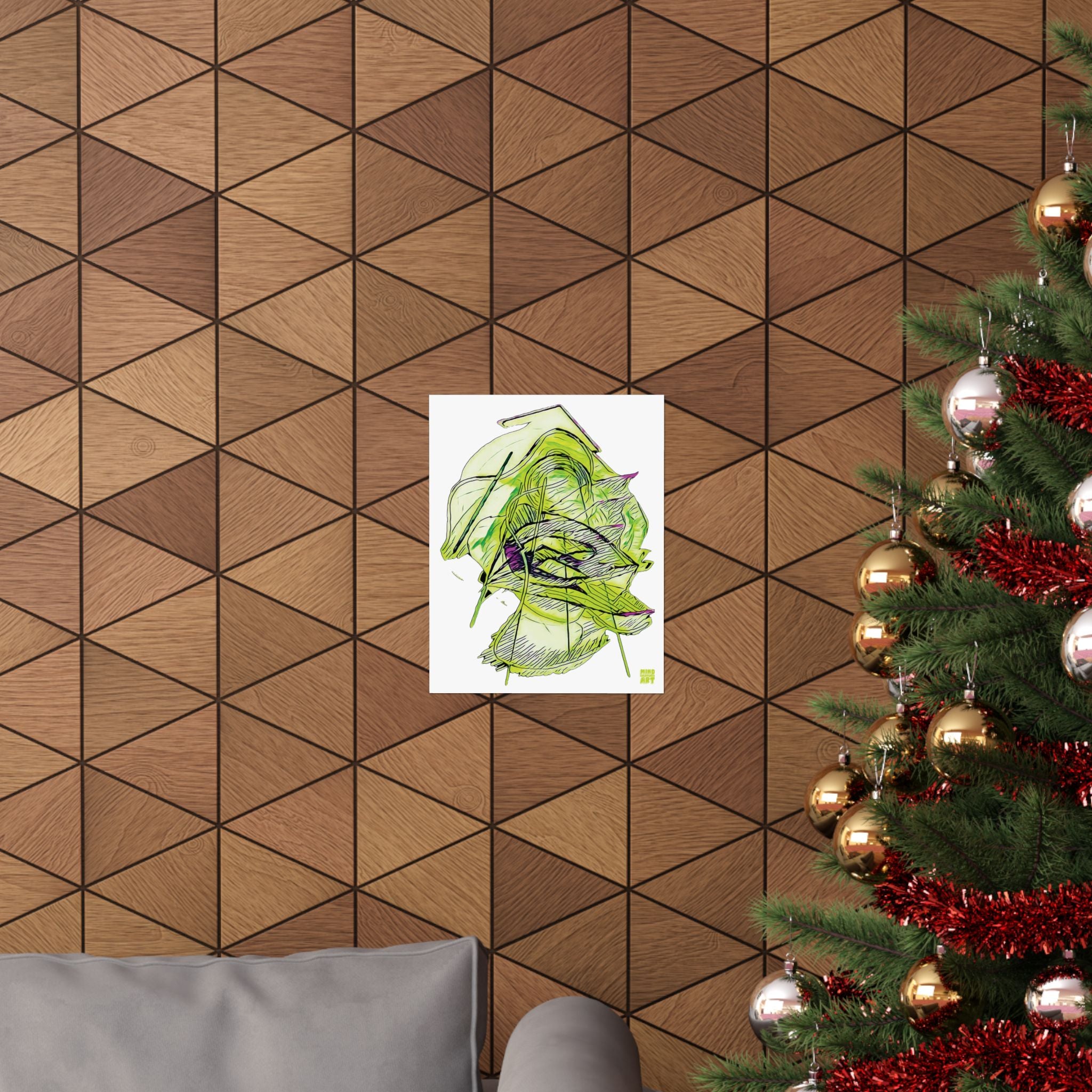 Dive Reflex (Lime, White Background) Matte Poster