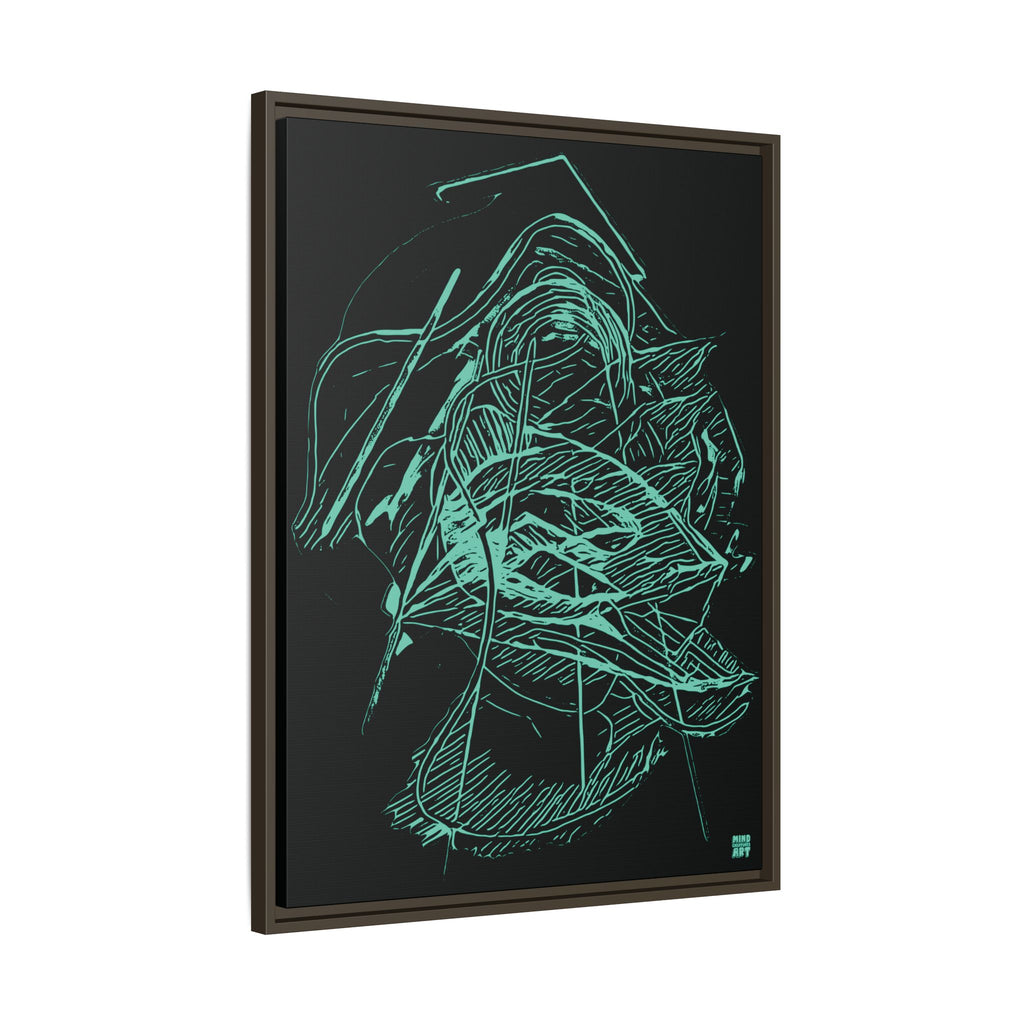 Dive Reflex (Teal, Black Background) Matte Canvas, Framed