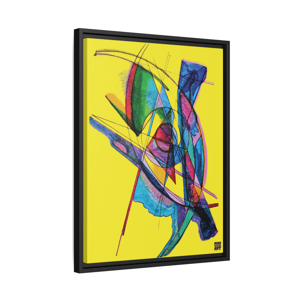 Watching (Yellow Background) Matte Canvas, Framed