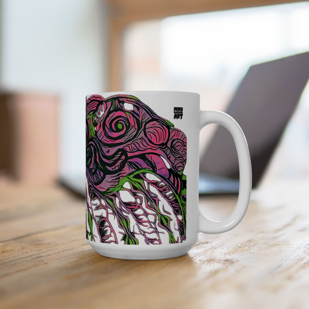 Vessel (Neon) White Ceramic Mug, (11oz, 15oz)