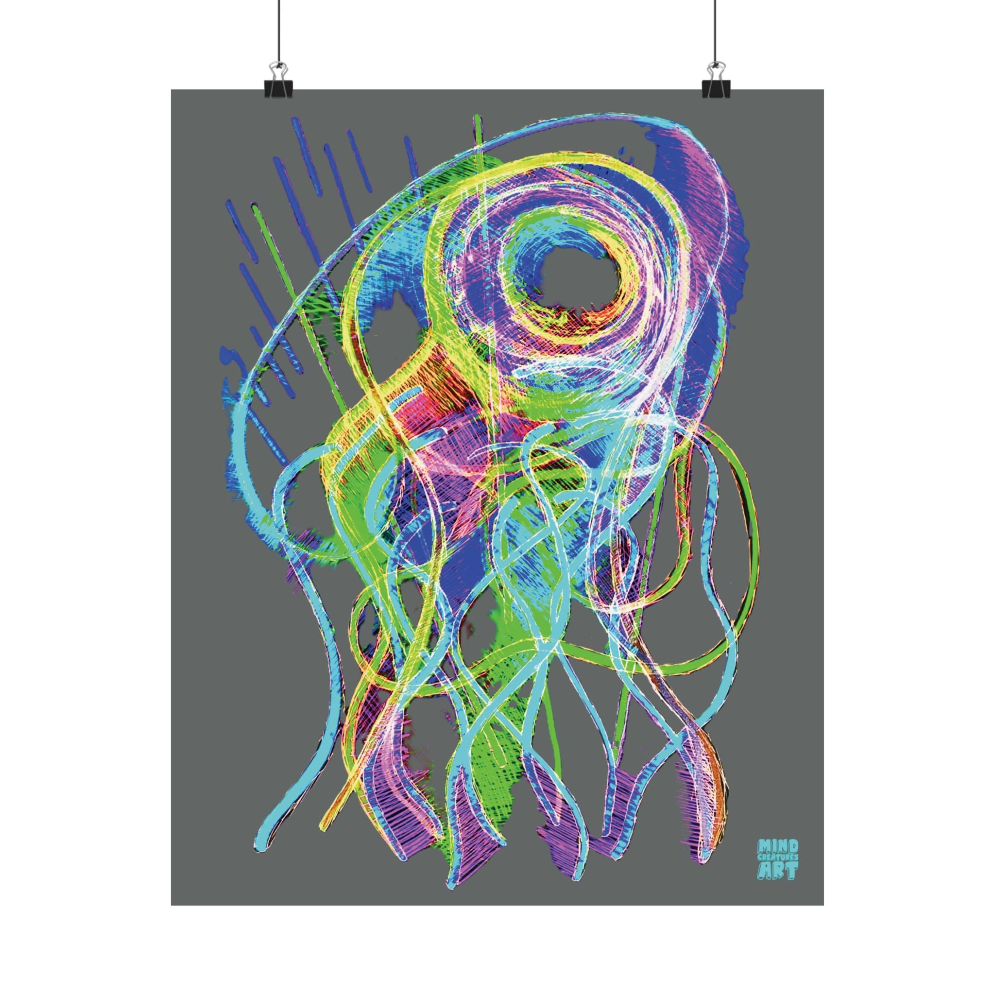 Jelly Jam (Neon, Dark Gray Background) Matte Poster
