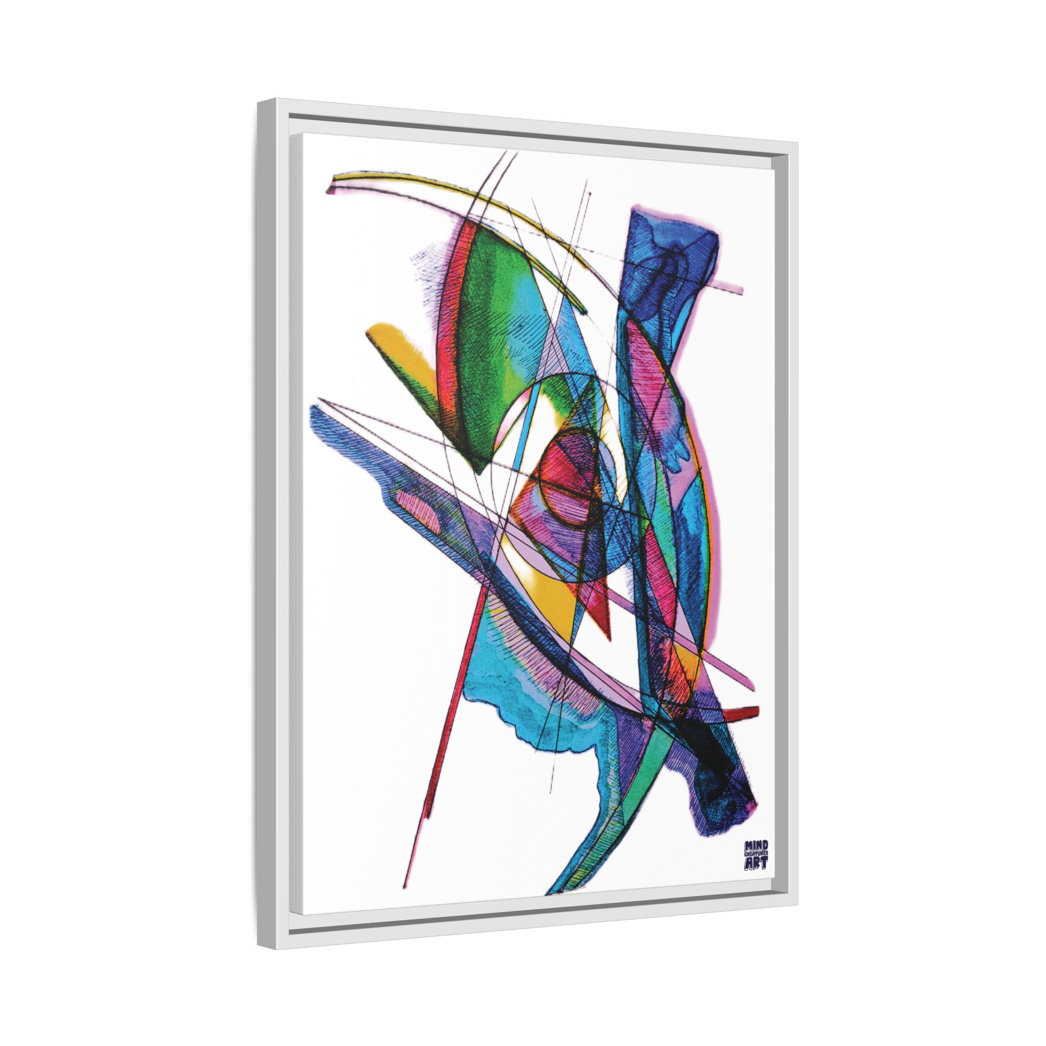 Watching (White Background) Matte Canvas, Framed