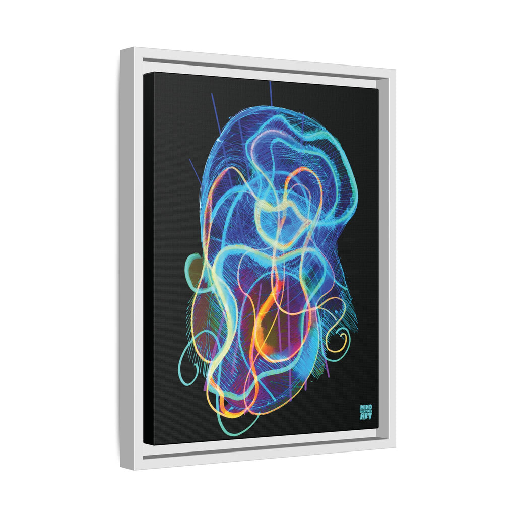 Davy Jones (Electric Blue, Black Background) Matte Canvas, Framed