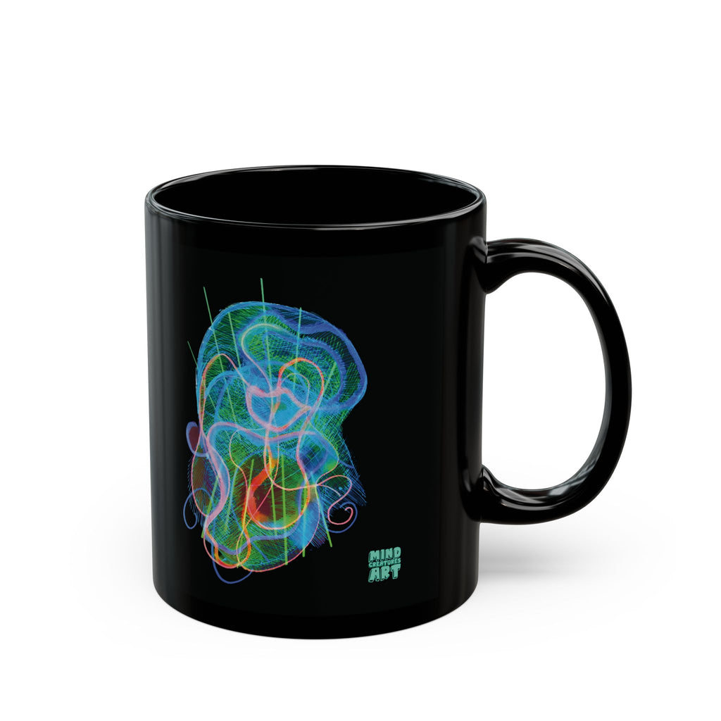Davy Jones (Electric Blue & Green) Black Ceramic Mug (11oz, 15oz)