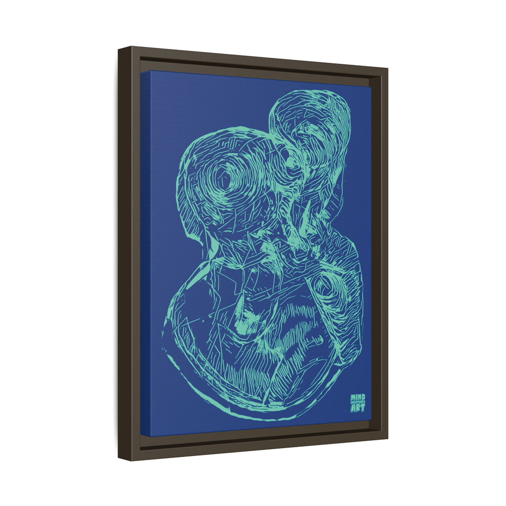Curiosity (Teal, Dark Blue Background) Matte Canvas, Framed