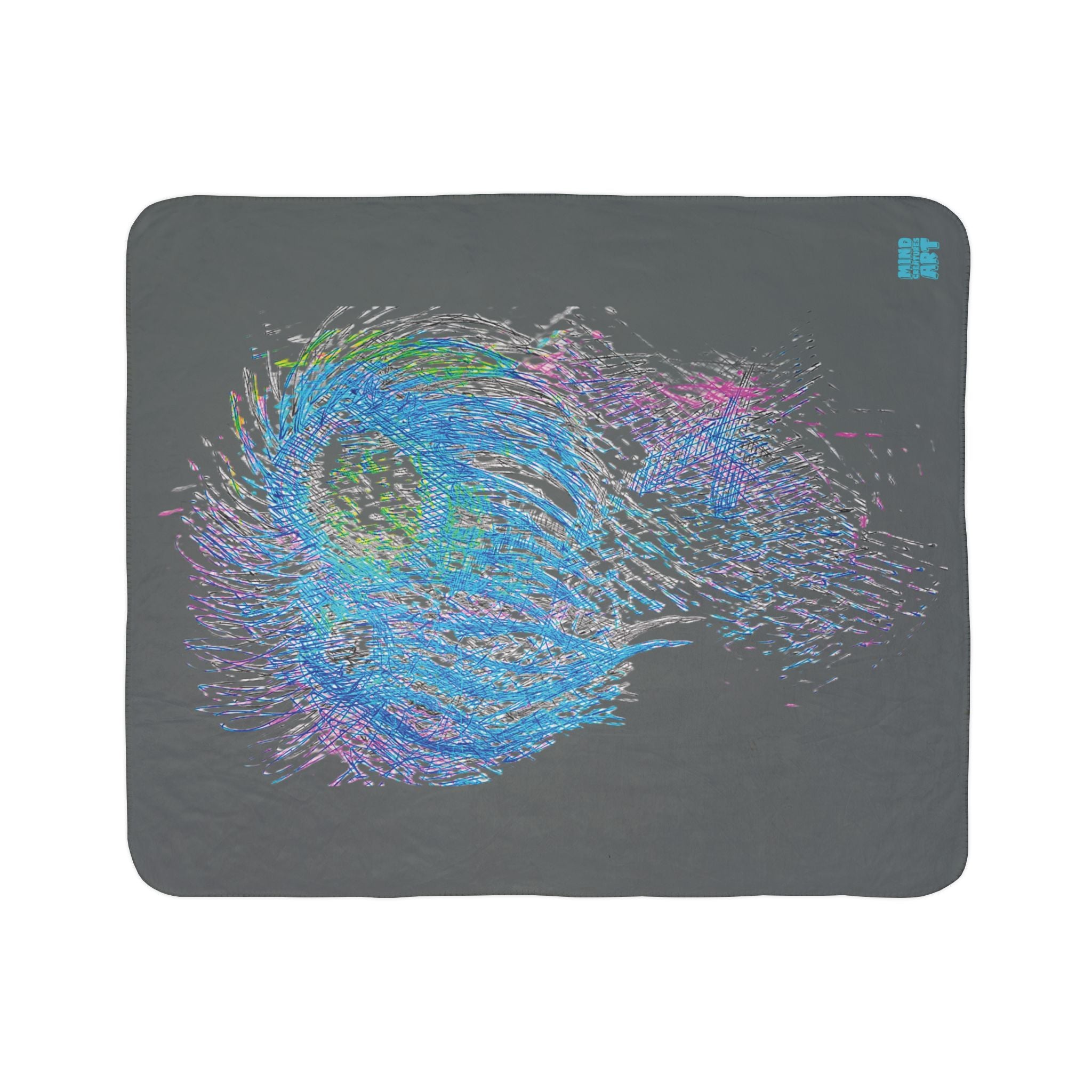 Party Monster (Dark Gray Background) Fleece Sherpa Blanket