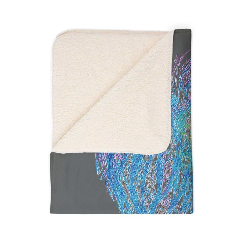 Party Monster (Dark Gray Background) Fleece Sherpa Blanket