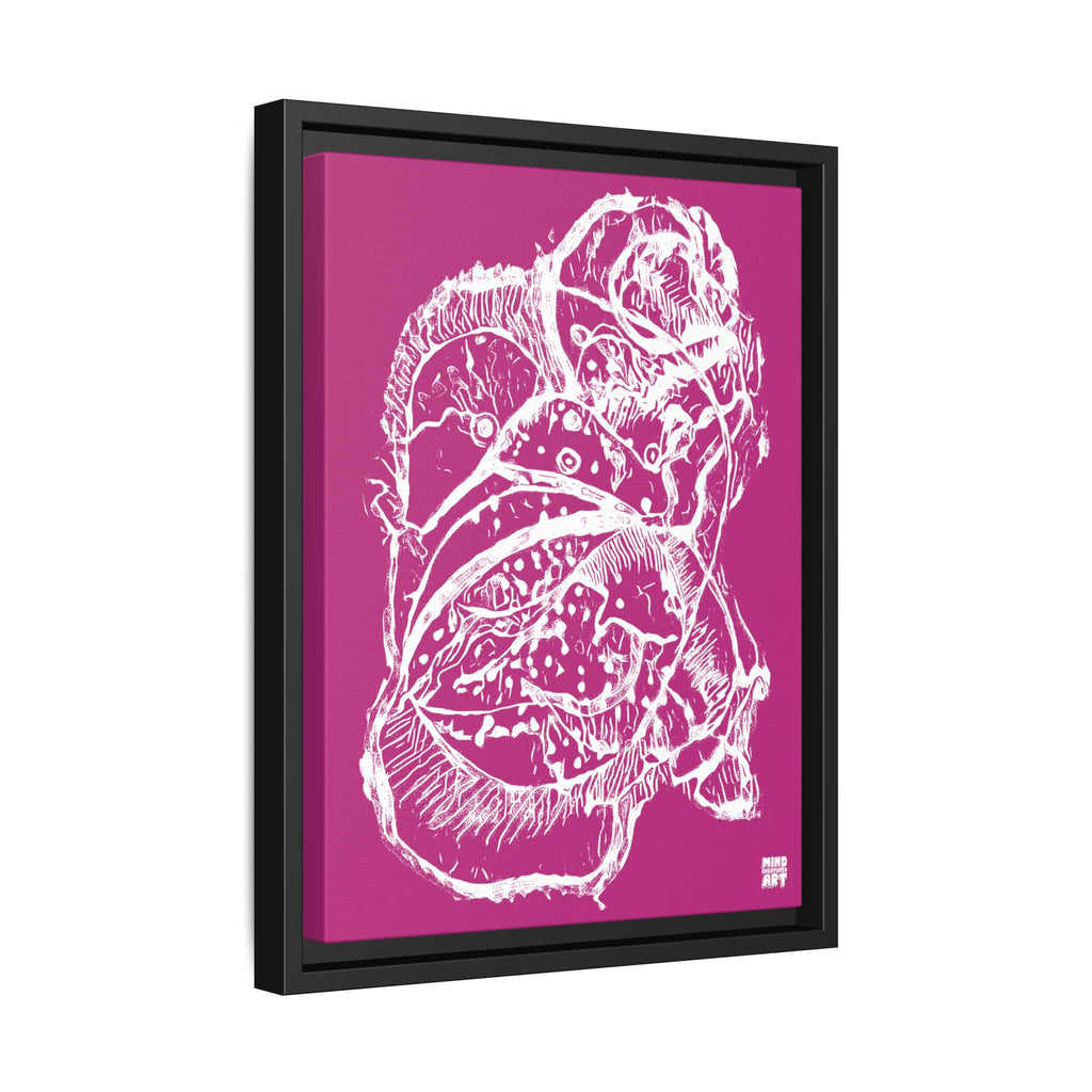 Exploration (White, Pink Background) Matte Canvas, Framed
