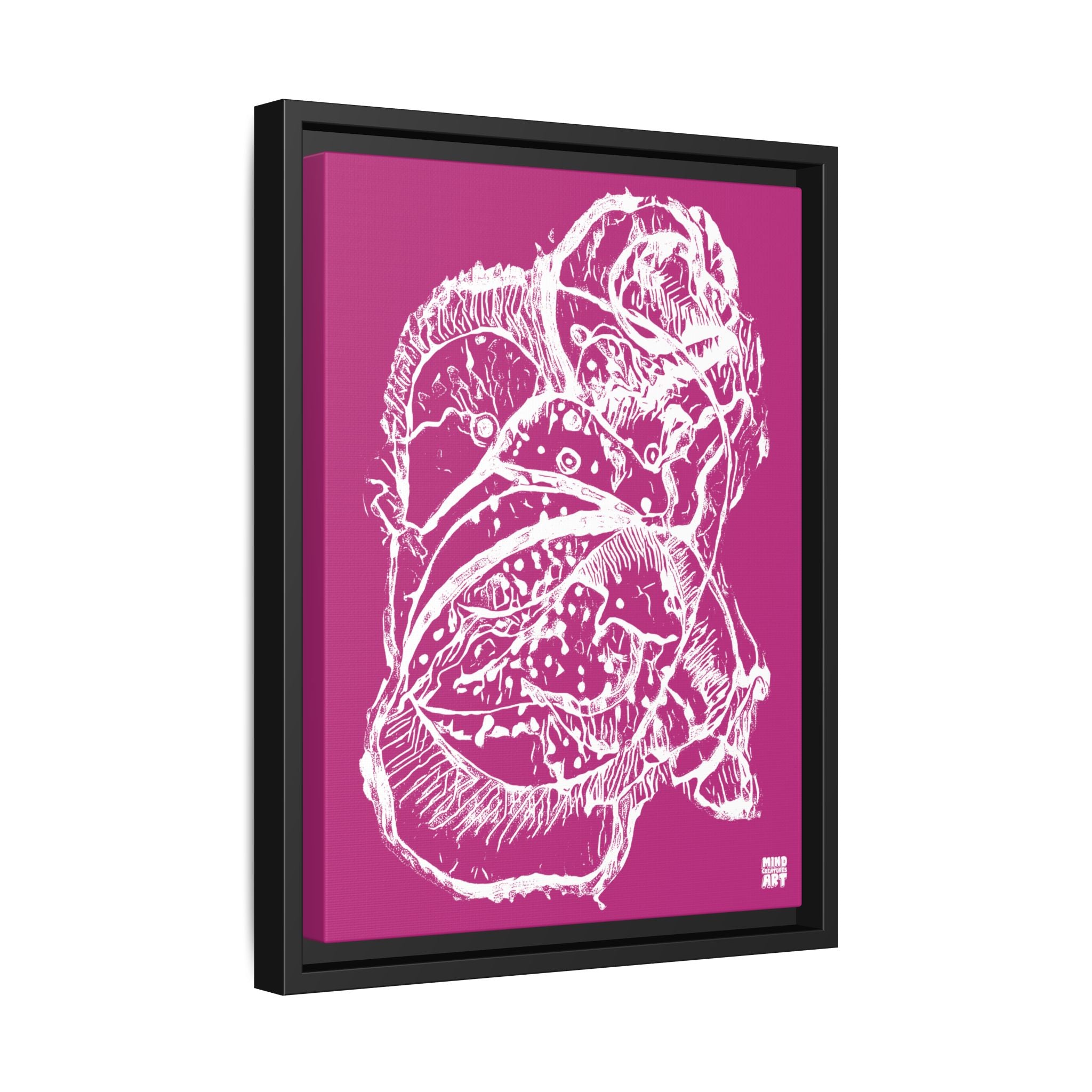 Exploration (White, Pink Background) Matte Canvas, Framed