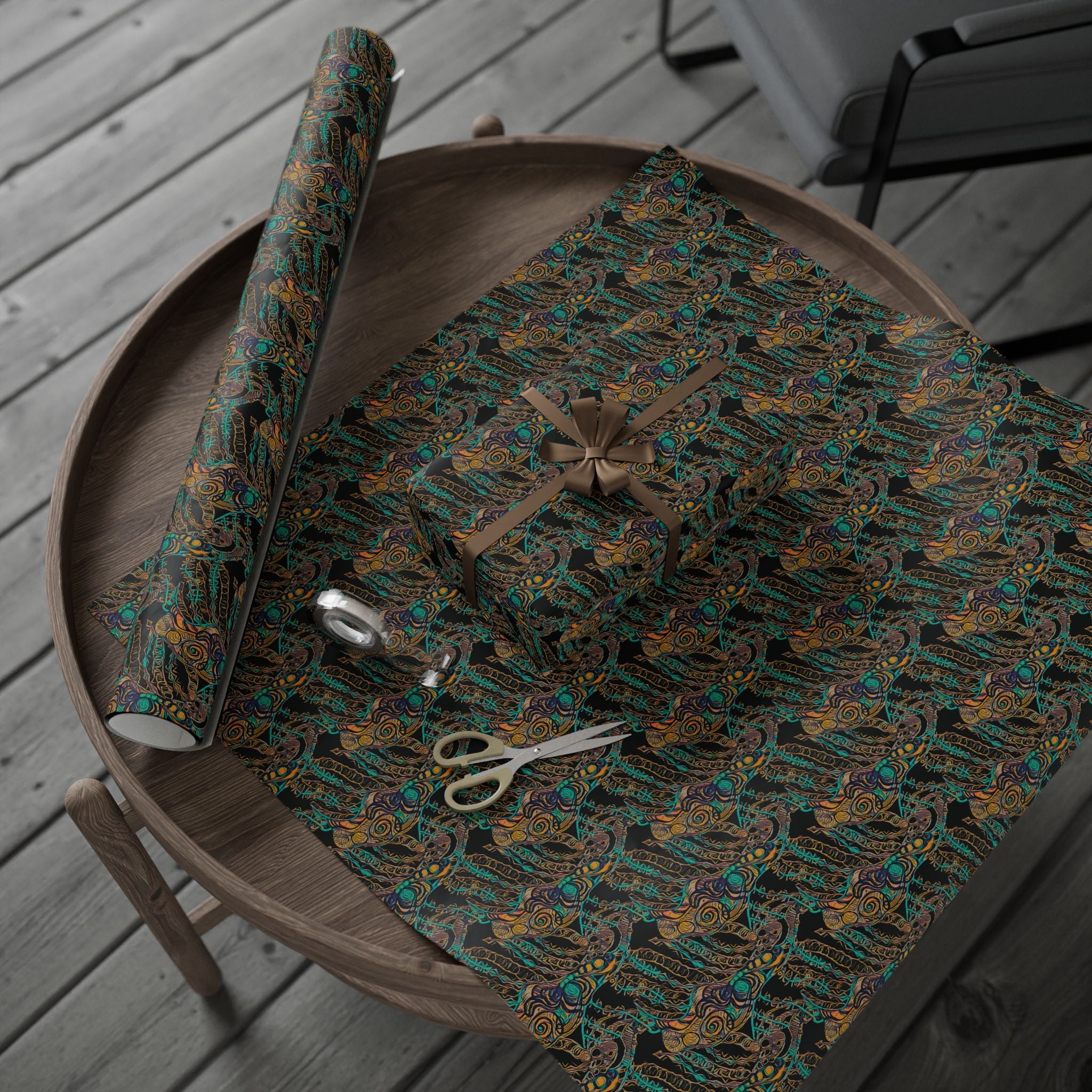 Vessel (Black Background) Heavy Wrapping Paper