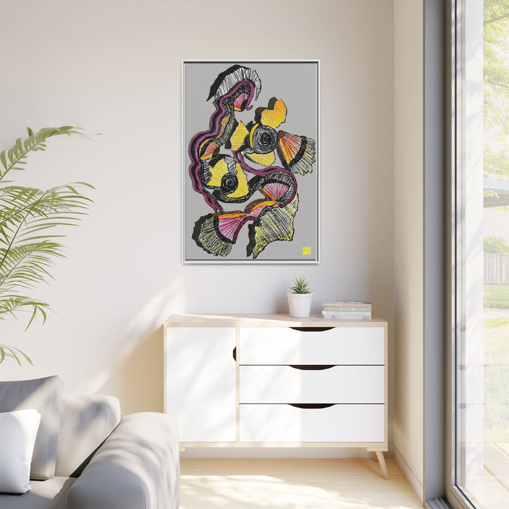 Crimson Teacher (Light Gray Background) Matte Canvas, Framed