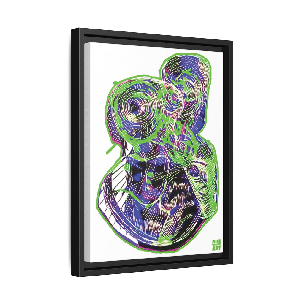 Curiosity (Electric Green, White Background) Matte Canvas, Framed