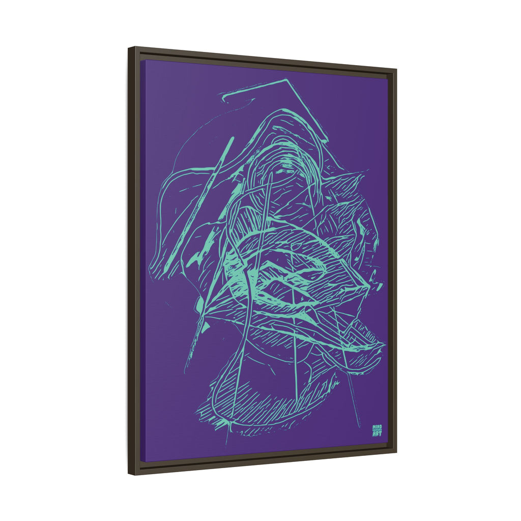 Dive Reflex (Teal, Purple Background) Matte Canvas, Framed