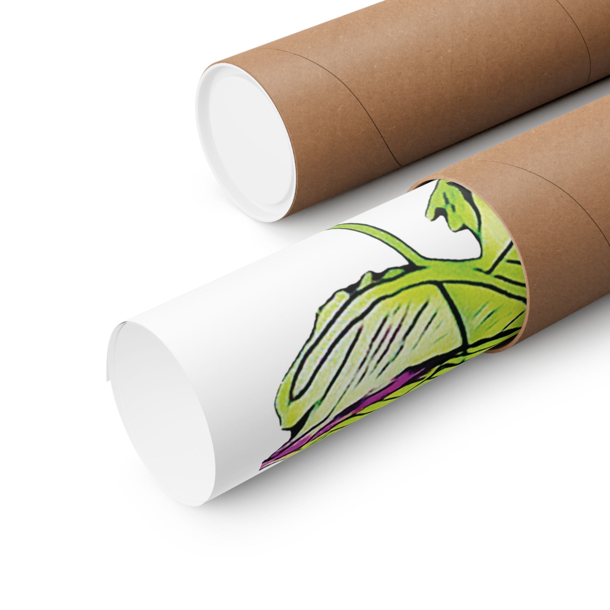 Dive Reflex (Lime, White Background) Matte Poster