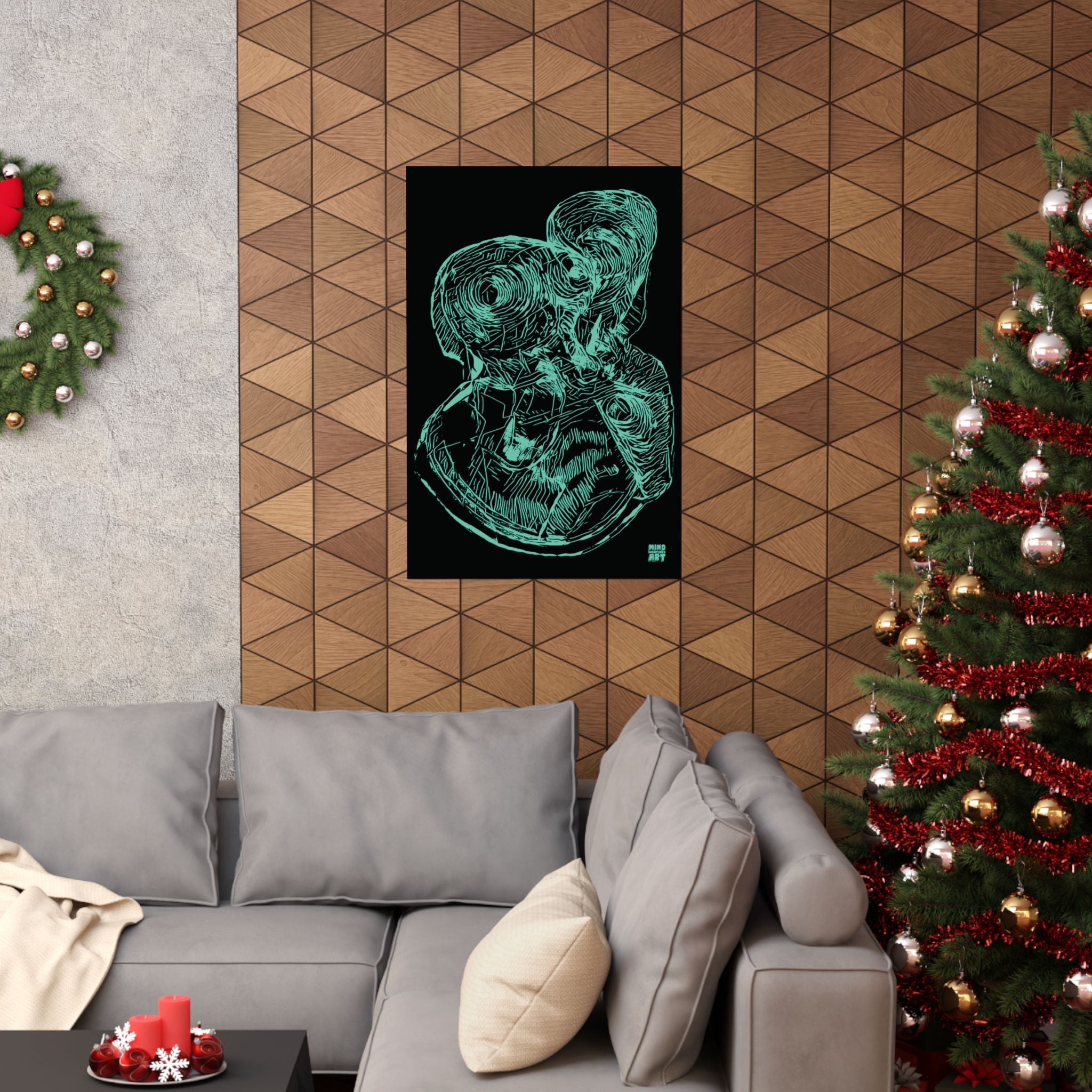 Curiosity (Teal, Black Background) Fine Art Poster