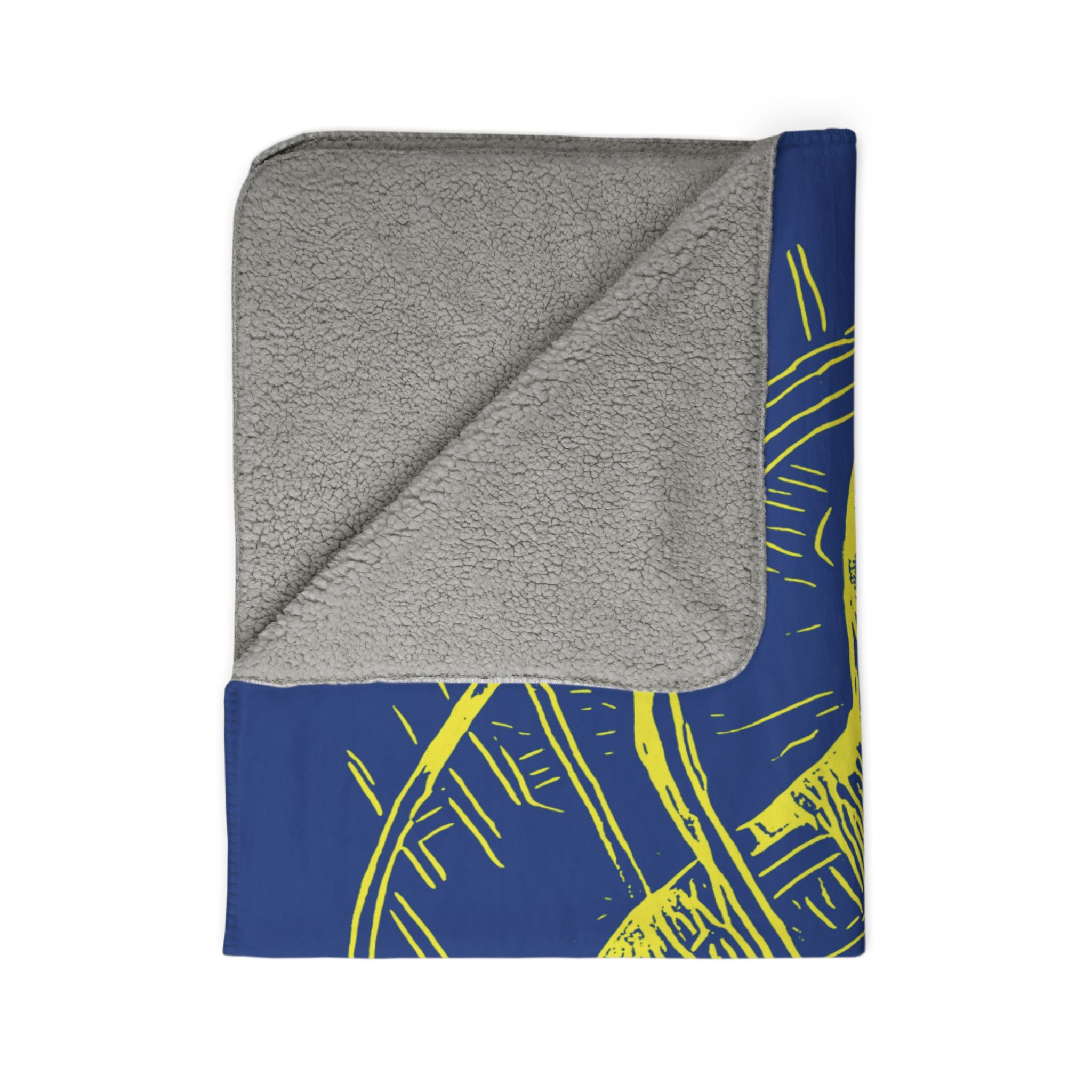 Copy of Jelly Jam (Yellow, Black Background) Fleece Sherpa Blanket