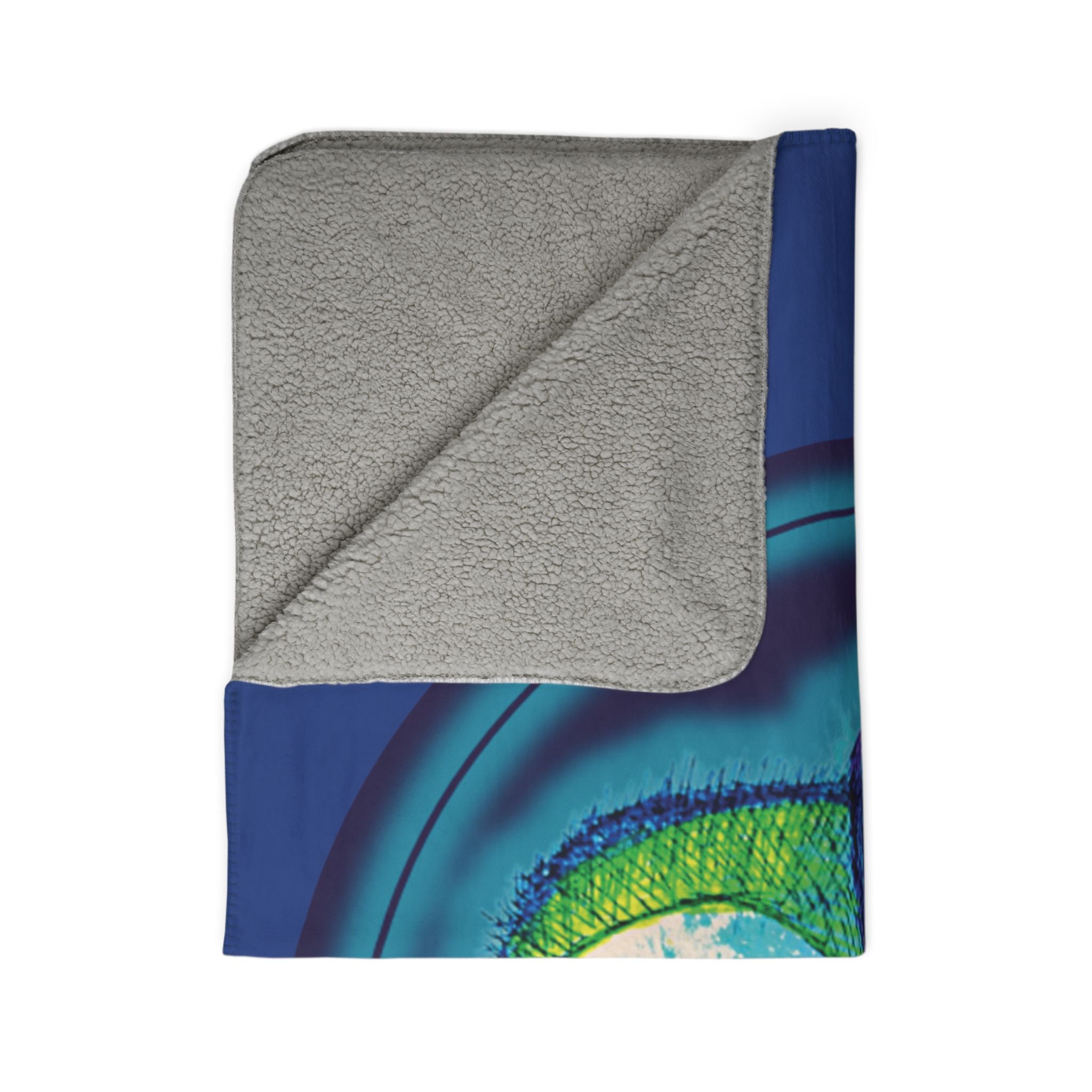 Exploration (Dark Blue Background) Fleece Sherpa Blanket